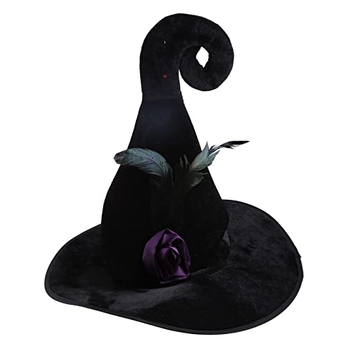 Morain Stilvolle Farbene Farbhut Halloween Cosplay Requisiten Schwarzer Hörerer Hexenhut Für Heimdekoration von Morain