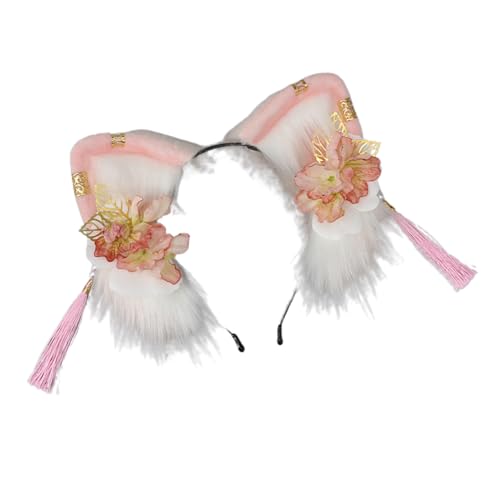 Morain Süßes Cosplay-Haarband mit Stereo-Blumen-Dekor, Ohr-Stirnbänder, chinesischer Cartoon-Haarreif, Cosplay, Haarschmuck, Füchse, Ohren, Anime, Halloween-Haarreif Morain Süßes Cosplay-Haarband mit Stereo-Blumen-Dekor, Ohr-Stirnbänder, chinesischer Cartoon-Haarreif, Cosplay, Haarschmuck, Füchse, Ohren, Anime, Halloween-Haarreif von Morain