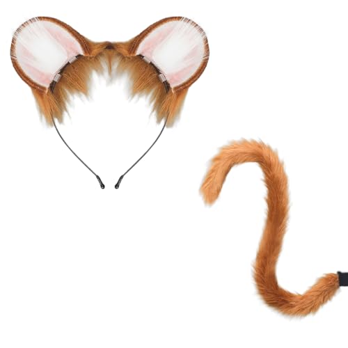 Morain Tier-Cosplay-Kostüm, Kunstpelze, Katzen, Füchse, Wolf, pelziger Schwanz und Ohr, Stirnband, Halloween-Party, Kostümzubehör Morain Tier-Cosplay-Kostüm, Kunstpelze, Katzen, Füchse, Wolf, pelziger Schwanz und Ohr, Stirnband, Halloween-Party, Kostümzubehör von Morain