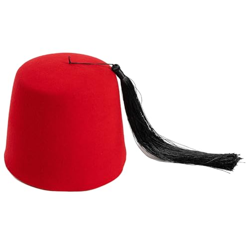 Morain Türkischer Shriner Fez Fühlte Arabische Marokkanische Kostüm Tassels Truthahntradition Ethnische Ottomane Filzkappen von Morain
