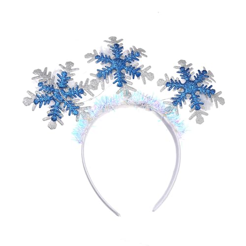 Morain Weihnachts-Schneeflocken-Stirnband, beleuchtete Bühnenbeleuchtung, Kopfbedeckung, Schneeflocke, Weihnachtsfeier, Requisiten, Geschenk von Morain
