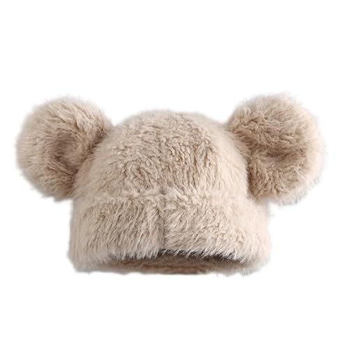 Morain Winter-Cartoon-Kappen mit Bärenohr für Halloween, pelzige Mützen, Unisex, Winter-Kopfbedeckung, Zubehör, Outdoor, Bärenohren, Hut für Erwachsene von Morain