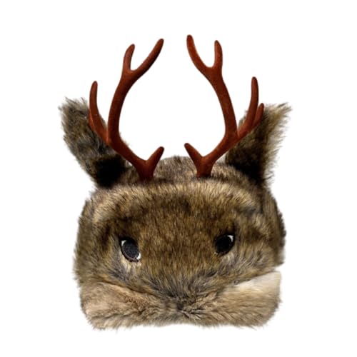 Plüsch-Hirschhut für den Winter, warmer Hirsch-Hut, Rollenspiel, Party, Kostüm, Erwachsene, Unisex, Trapper für kaltes Wetter, Wintermützen von Morain