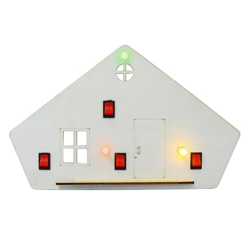 STEM Science Experimentier-Kits, Holzhausmodell mit LED-Lichtern, Lernspielzeug für Physik, Studenten, Wissenschaft, Experimentier-Kits, Holzhaus mit LED-Lichtwechsel für Physik-Unterricht STEM Science Experimentier-Kits, Holzhausmodell mit LED-Lichtern, Lernspielzeug für Physik, Studenten, Wissenschaft, Experimentier-Kits, Holzhaus mit LED-Lichtwechsel für Physik-Unterricht von Morain