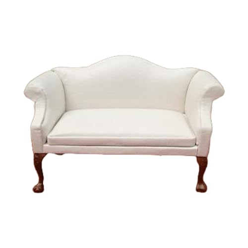 Schlafzimmer Ledersofa Dunkles Sofa Miniaturmöbel Modell Puppenhäuser Couch Zubehör Realistisches Spielset 1:12 von Morain