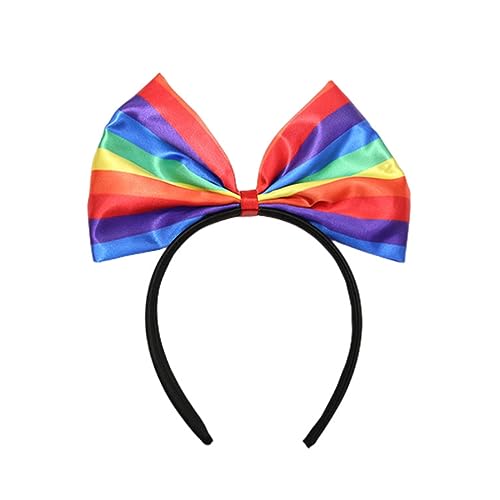 Stirnbänder, Erwachsene Regenbogen Farbe Bowtie Kopftuch Bowknot Form Stirnband Karneval Party Festival Haar Hoop für Paar Kopfschmuck von Morain