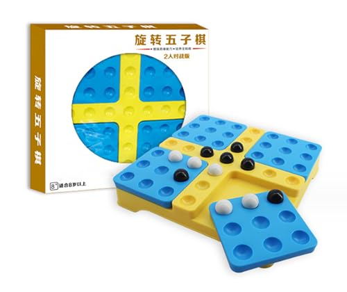 Tragbares Schachset mit drehbarem Brett für Familienunterhaltung und intellektuelle Entwicklung, faltbares Schach-Gomoku-Spiel, rotierendes Schach-Set von Morain