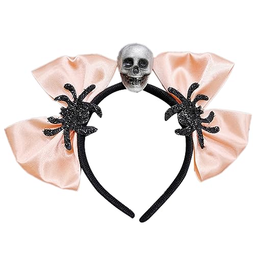 Verschmitztes Halloween-Totenkopf-Stirnband, handgefertigt, Schleifen, Haarreifen, Kostüm, Kopfbedeckung, Geburtstag, Cosplay, Kopfschmuck, Kostüm, Halloween-Stirnband von Morain