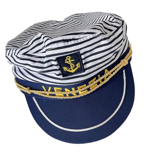 Verstellbarer Baumwoll-Kapitänshut, Retro-Segelmotiv für Rollenspiele, Event und Mode-Accessoires, Retro-Acht-Punkt-Design von Morain