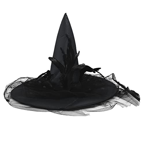 Vintage-Spitzen-Zaubererhut mit spitzem Kostüm, Halloween-Hut, Hexe für Halloween, Ostern, Festival, Hexenhüte für Damen, Kinder, Erwachsene von Morain
