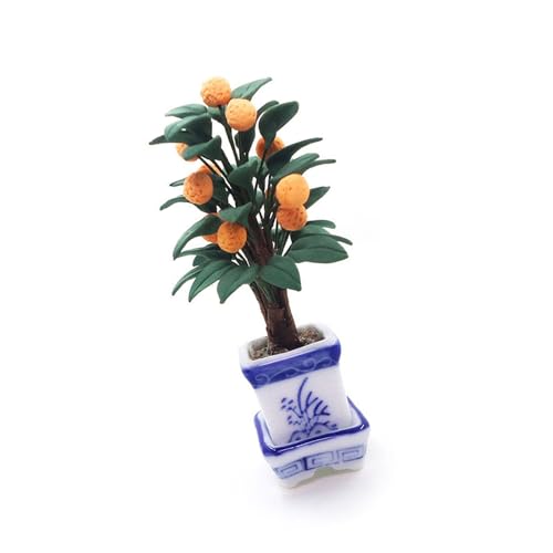 Wohnzimmer Blattpflanze Puppenhaus Miniatur Pretend Play Zubehör Lebensszene Rollenspiel Sammlung Handgefertigte Puppenhäuser Topfpflanze Keramik von Morain