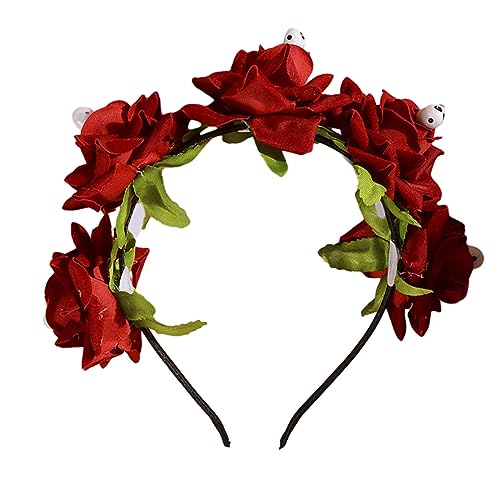 Zartes Haarband mit Kunstblume und Totenkopf, dünnes seitliches Haarband, Kunstblumenform, Stirnband für Mädchen, Halloween, Halloween Zartes Haarband mit Kunstblume und Totenkopf, dünnes seitliches Haarband, Kunstblumenform, Stirnband für Mädchen, Halloween, Halloween von Morain