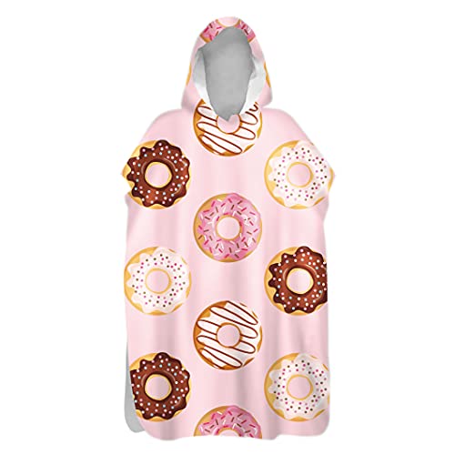 Morbuy Kinder Badeponcho mit Kapuze, 3D Donut Essen Druck Bademantel Mikrofaser Weich Badetuch Schnelltrocknend Surf Poncho für Mädchen Jungen Erwachsene Schwimmen Strand sxm20210820c (80x110cm,Rosa) Morbuy Kinder Badeponcho mit Kapuze, 3D Donut Essen Druck Bademantel Mikrofaser Weich Badetuch Schnelltrocknend Surf Poncho für Mädchen Jungen Erwachsene Schwimmen Strand sxm20210820c (80x110cm,Rosa) von Morbuy
