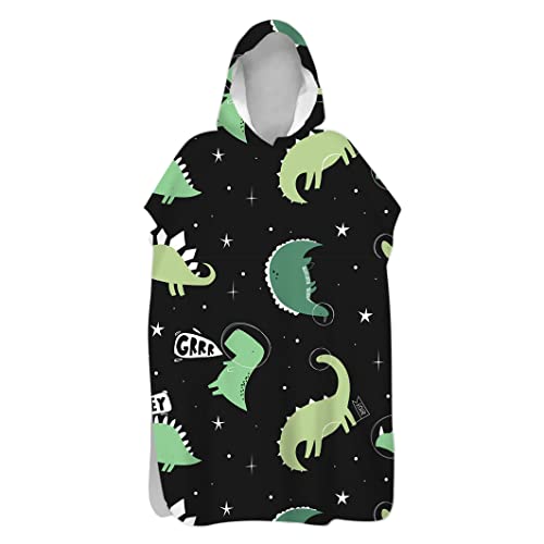 Morbuy Kinder Badeponcho mit Kapuze, 3D Netter Dinosaurier Bademantel Mikrofaser Weich Badetuch Schnelltrocknend Surf Poncho für Mädchen Jungen Erwachsene Schwimmen Strand (60x80cm,Stern) von Morbuy