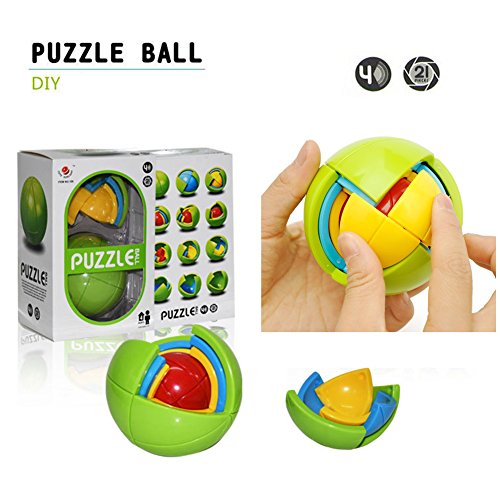 Morbuy Puzzle Ball Weisheit Ball 3D Lustige Intellectual Maze Kugel Zauberball Bunte Labyrinth Geometrische Figuren 4 Farbe 21 St�ck von Morbuy