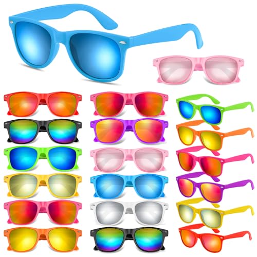 Morcheiong 20 Stück Neon-Party-Sonnenbrille, Unisex, Retro-Stil, Partyzubehör, Geburtstag, Strand, Pool, Partyzubehör, 10 Farben von Morcheiong