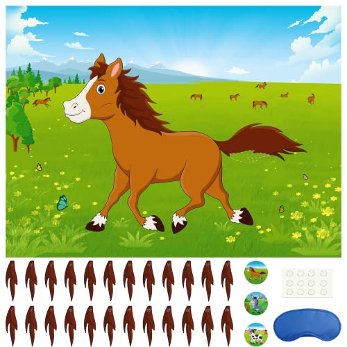 Morcheiong Pin The Tail on The Horse Geburtstagsspiel mit 48 Schwänzen für Kinder auf dem Bauernhof, Geburtstagsparty-Zubehör, Dekorationen, Gefälligkeiten Morcheiong Pin The Tail on The Horse Geburtstagsspiel mit 48 Schwänzen für Kinder auf dem Bauernhof, Geburtstagsparty-Zubehör, Dekorationen, Gefälligkeiten von Morcheiong