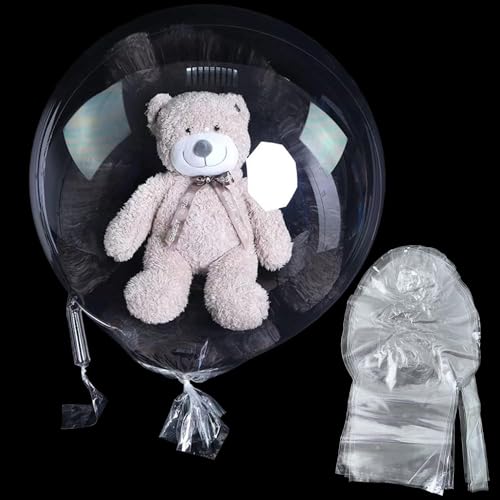 Mordely: 5 Stück, 76,2 cm große, transparente Ballons, vorgedehnt, extra breite Öffnung, BoBo-Ballons, für Babypartys, Dekoration, unisex, alle Altersgruppen von Mordely