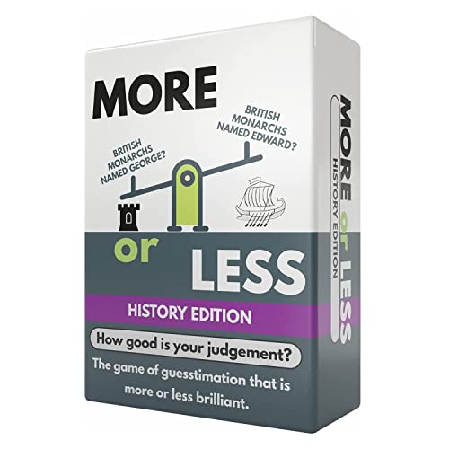 More or Less History-Edition Kartenspiel - Wie gut ist deine Intuition?, ab 2 Spieler, Erwachsene und Kinder von More or Less