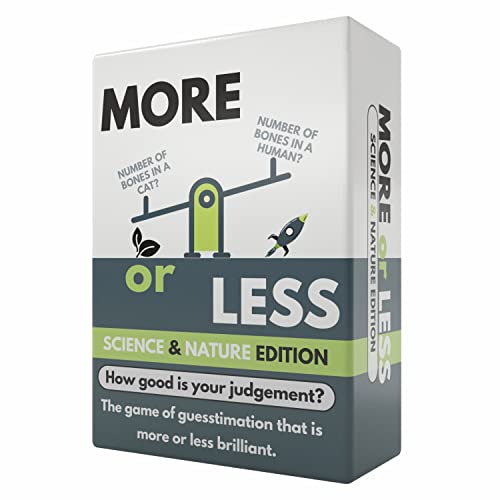 More or Less Science & Nature Edition Card Game - How Good Is Your Judgement? 2 Players+ | Fun Family Card Games for Adults & Kids | Party Games for Kids Birthday, Travel Game, Gift for Boys and Girls von More or Less