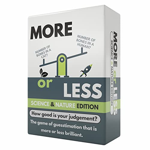 More or Less Kartenspiel Science & Nature-Edition - Wie gut ist deine Intuition?, ab 2 Spieler, Erwachsene und Kinder von More or Less