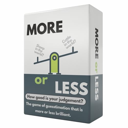 More or Less Kartenspiel - Wie gut ist Ihr Urteil? 2+ Spieler | Erwachsene & Kinder | von More or Less