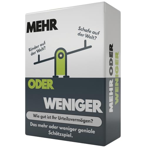 More or Less Mehr oder weniger Kartenspiel | Wie gut ist Ihr Urteilsvermögen? Kinder & Erwachsene | 2+ Spieler von More or Less