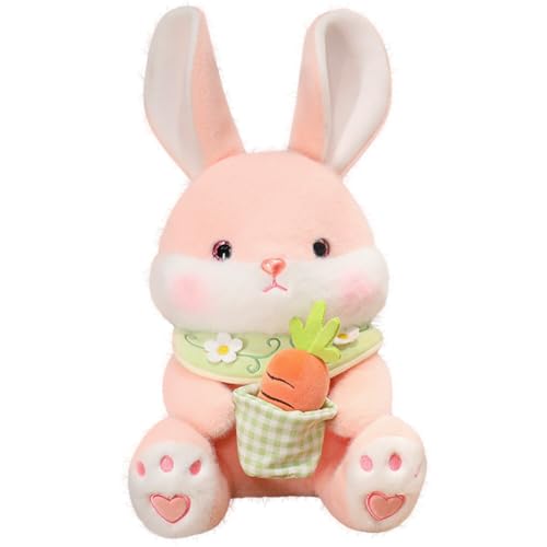 MoreChioce Entzückendes Kaninchen Plüschtier Puppe, Anpassbares Kuscheltier, Mädchen in Rosa und Weiß von MoreChioce