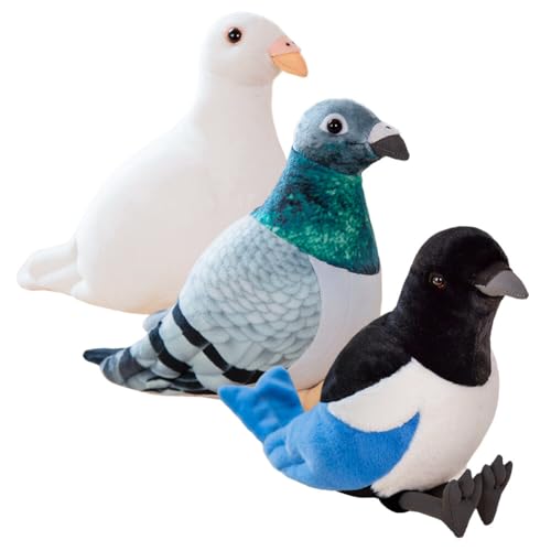 MoreChioce Magpie Cartoon Bird Plushie Peace Pigeon Stuffed Animal Simulation Dove Toy 20cm for Kids 7-14 von MoreChioce