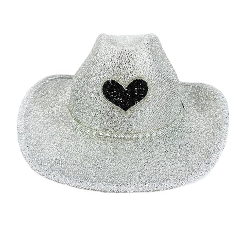 Glitzernder Cowboyhut für Herren, glitzernder Disco-Cowboyhut, Party-Kopfbedeckung, Kostümzubehör, Cosplay-Requisiten für Männer und Frauen Glitzernder Cowboyhut für Herren, glitzernder Disco-Cowboyhut, Party-Kopfbedeckung, Kostümzubehör, Cosplay-Requisiten für Männer und Frauen von Moreeulsi