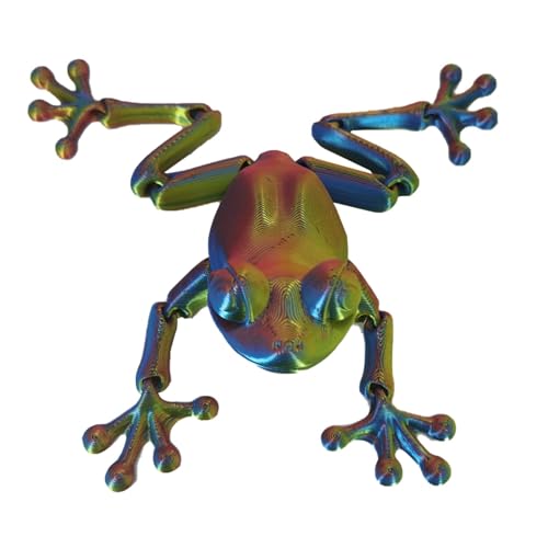 Moreeulsi 3D-Gedruckter Frosch, 3D-gedruckte Tiere | Tierisches Froschspielzeug mit beweglichen Gelenken,Unabhängiges Schreibtischspielzeug für Kinder, Fidget-Spielzeug für Erwachsene, einzigartiges von Moreeulsi