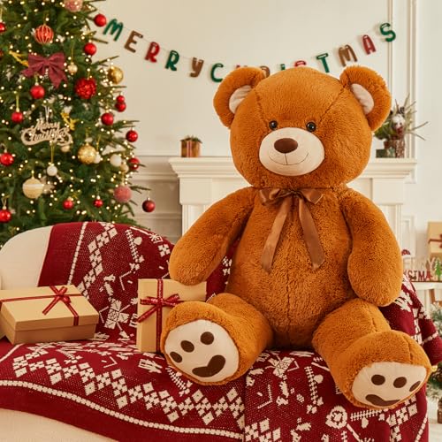 MorisMos 120cm riesen Teddy teddybären, groß teddybär XXL, Weihnachten Geburtstag Geschenk für Kinder Baby-Darkbrown von MorisMos