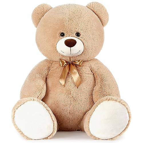 MorisMos 120cm riesen teddys teddybären, groß teddybär xxl, weihnachten geburtstag geschenk Kinder Freundin-Lightbrown white von MorisMos