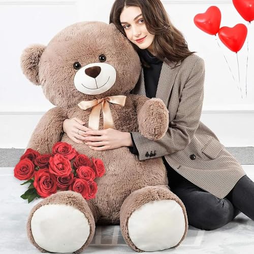 MorisMos 130cm riesen Teddy Kuscheltier XXL, groß teddybär XXL plüschtier stoffbär, Geburtstag Weihnachten Geschenk für Kinder Baby-Dunkelbraun MorisMos 130cm riesen Teddy Kuscheltier XXL, groß teddybär XXL plüschtier stoffbär, Geburtstag Weihnachten Geschenk für Kinder Baby-Dunkelbraun von MorisMos