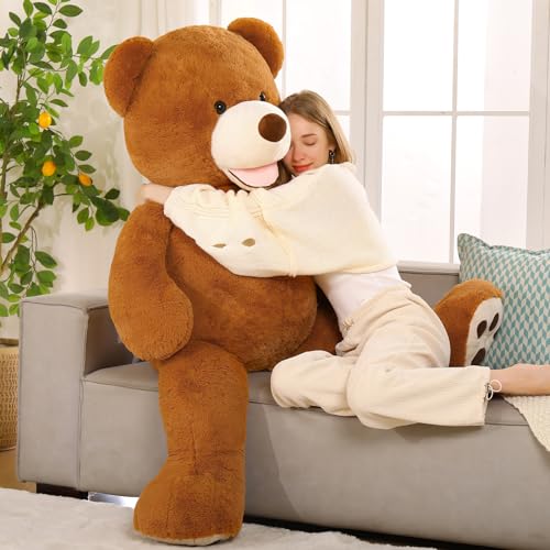 MorisMos 130cm riesen Teddy teddybären, groß teddybär XXL mit süß Lächeln, Weihnachten Geburtstag Geschenk für Freundin Kinder-Brown von MorisMos