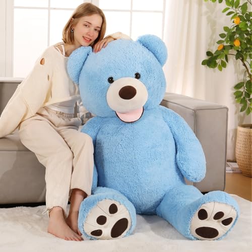 MorisMos 130cm riesen Teddy teddybären, groß teddybär XXL mit süß Lächeln, Weihnachten Geburtstag Geschenk für Kinder Jungen-Blue MorisMos 130cm riesen Teddy teddybären, groß teddybär XXL mit süß Lächeln, Weihnachten Geburtstag Geschenk für Kinder Jungen-Blue von MorisMos