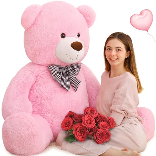MorisMos 140cm riesen Teddy, Rosa groß teddybär XXL, weich Kuschelbär Plüschbär XXXL, Weihnachten Geschenke Mädchen Freundin Mutter MorisMos 140cm riesen Teddy, Rosa groß teddybär XXL, weich Kuschelbär Plüschbär XXXL, Weihnachten Geschenke Mädchen Freundin Mutter von MorisMos