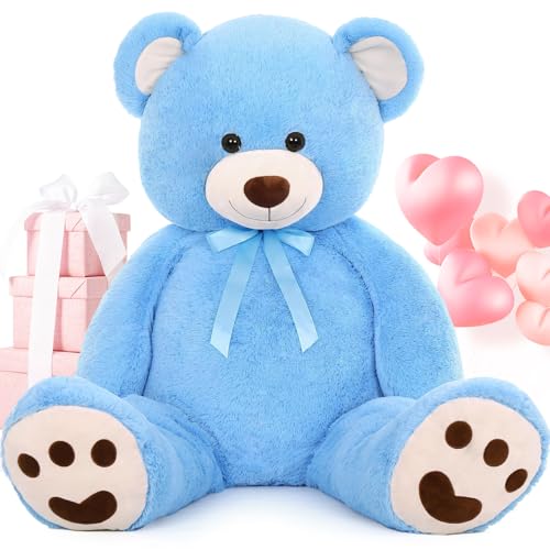 MorisMos 150cm Teddybär groß XXL, Blau riesen Teddy teddys, Süß 1.5m Teddy Kuscheltier XXXL, weich Freundin Frauen Mädchen Kinder Baby MorisMos 150cm Teddybär groß XXL, Blau riesen Teddy teddys, Süß 1.5m Teddy Kuscheltier XXXL, weich Freundin Frauen Mädchen Kinder Baby von MorisMos