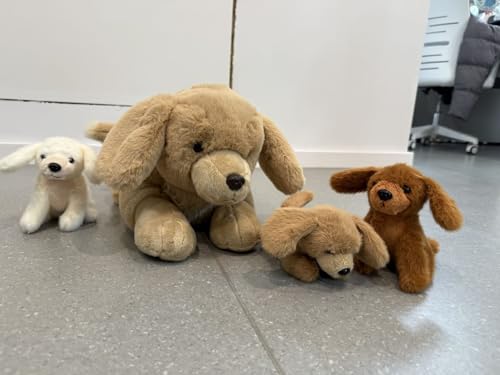MorisMos 4 stücke Golden Retriever Hund Kuscheltier XXL Set, 45cm lang riesen Hund Kuscheltier mit Babys im Bauch, Groß Hund plüschtier Stofftier Geschenk Kinder von MorisMos