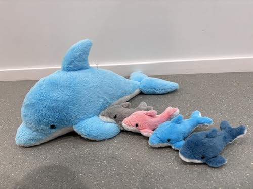 MorisMos 5 stücke Delphin Plüschtier Set, 52cm riesen blau Delfin Kuscheltier XXL mit 4 Babys im Bauch, Dolphin Geburtstag Weihnachten Geschenk für Kinder MorisMos 5 stücke Delphin Plüschtier Set, 52cm riesen blau Delfin Kuscheltier XXL mit 4 Babys im Bauch, Dolphin Geburtstag Weihnachten Geschenk für Kinder von MorisMos