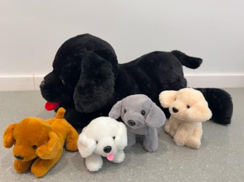 MorisMos 53cm lang schwarz Labrador Kuscheltier XXL mit 4 Baby im Bauch, weich plüschhund Hund stofftier, Geburtstag Weihnachten Geschenk Kinder MorisMos 53cm lang schwarz Labrador Kuscheltier XXL mit 4 Baby im Bauch, weich plüschhund Hund stofftier, Geburtstag Weihnachten Geschenk Kinder von MorisMos