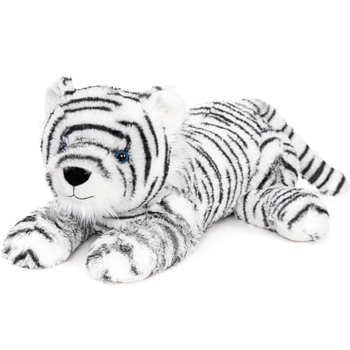 MorisMos 55cm lang riesen weißer Tiger Kuscheltier XXL mit blau Augen,weich liegend weisser Tiger Plüschtier Stofftier,Geburtstag Geschenk Kinder Baby MorisMos 55cm lang riesen weißer Tiger Kuscheltier XXL mit blau Augen,weich liegend weisser Tiger Plüschtier Stofftier,Geburtstag Geschenk Kinder Baby von MorisMos