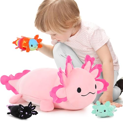 MorisMos 60cm lang riesen Axolotl Kuscheltier XXL mit 3 Baby im Bauch, Rosa groß Axolotl Plüschtier Stofftier, weich Geburtstag Weihnachten Geschenk MorisMos 60cm lang riesen Axolotl Kuscheltier XXL mit 3 Baby im Bauch, Rosa groß Axolotl Plüschtier Stofftier, weich Geburtstag Weihnachten Geschenk von MorisMos