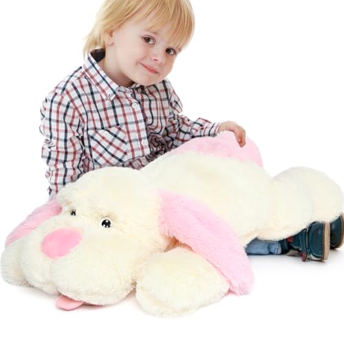 MorisMos 80cm lang Hund Kuscheltier groß XXL, weich Rosa Hund Plüschtier Stofftier, riesen Gefüllte Plüschhund, Geburtstag Weihnachten Geschenk Babys Kinder MorisMos 80cm lang Hund Kuscheltier groß XXL, weich Rosa Hund Plüschtier Stofftier, riesen Gefüllte Plüschhund, Geburtstag Weihnachten Geschenk Babys Kinder von MorisMos