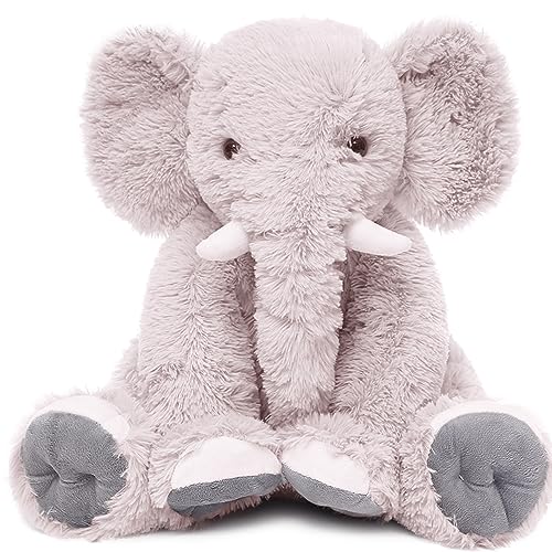 MorisMos Elefant Kuscheltier XXL,50cm groß Elefant Plüschtier Stofftier, Grau riesen kuschelige Plüschelefant,Geburtstag Geschenk für Kinder, Baby, Mädchen und Jungen von MorisMos