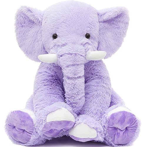 MorisMos Elefant Kuscheltier XXL,50cm groß Elefant Plüschtier Stofftier, Lila riesen kuschelige Plüschelefant,Geburtstag Geschenk für Kinder, Baby, Mädchen und Jungen von MorisMos