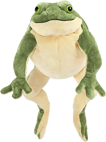 MorisMos Frosch Kuscheltier groß XXL, 55cm Grüner Frosch Plüschtier Stofftier, weich Frog Gefüllte Puppe Plüschkissen für Babys Kinder/Plush Frog Stuffed Animal von MorisMos