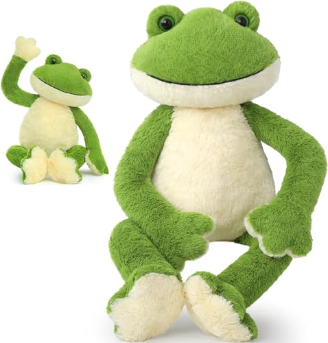 MorisMos Frosch Kuscheltier groß XXL, 60cm Grüner Frosch Plüschtier Stofftier, weich Frog Gefüllte Babys Kinder/Plush Frog Stuffed Animal von MorisMos