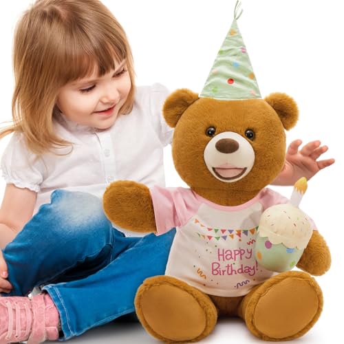 MorisMos Happy Birthday Teddybär mit Kuchen, 55,9 cm Geburtstagsbär Stofftier Hellbrauner Bär Plüschkissen Spielzeug Tolles Geschenk für Kinder Mädchen MorisMos Happy Birthday Teddybär mit Kuchen, 55,9 cm Geburtstagsbär Stofftier Hellbrauner Bär Plüschkissen Spielzeug Tolles Geschenk für Kinder Mädchen von MorisMos