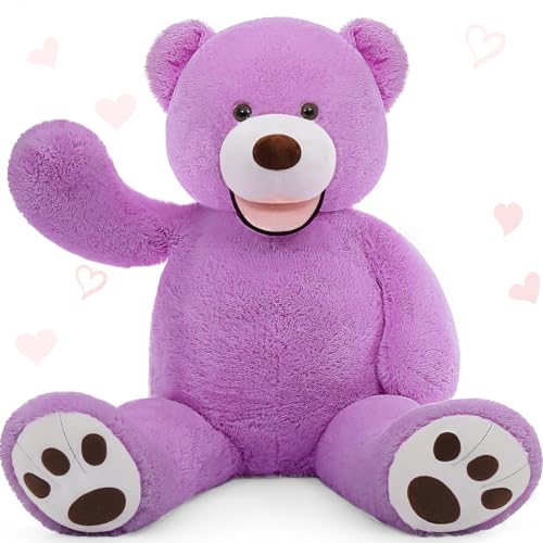 MorisMos XXL Teddybär 100 cm groß,1m Purple Kuschelbär Plüschbär, riesen Teddy Kuscheltier Stofftier Plüschtier als Geschenk für Freund von MorisMos